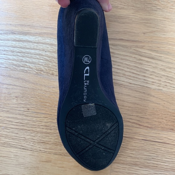 Navy Blue Rounded Toe Wedges - Picture 3 of 3